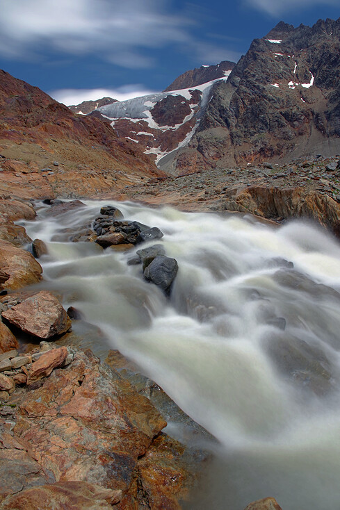 Voda z ledovce pod Weisskugelem