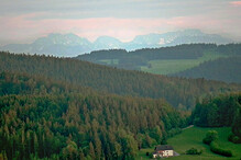 Večerní výhled z Dopleru na Alpy