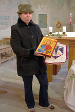Anežka se svou ikonou sv. Václava