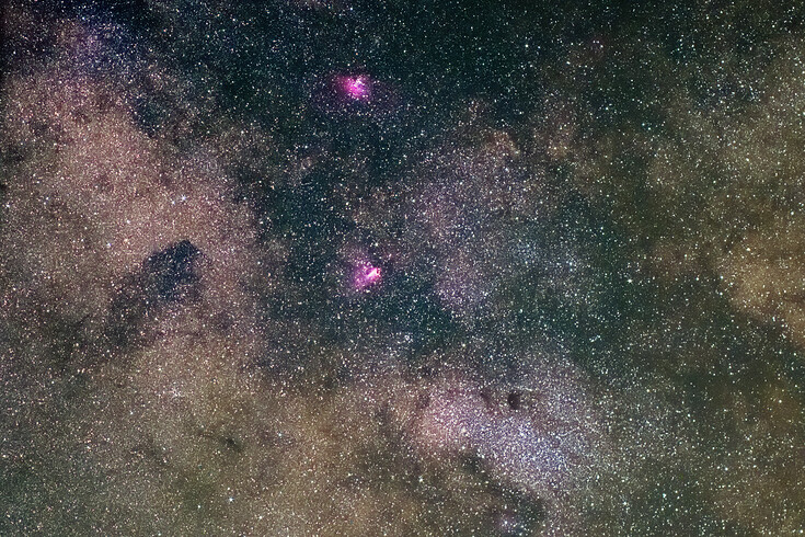 Mlhoviny M16 a M17 v Mléčné Dráze