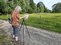 Malování louky u Mauritzů na Šumavě