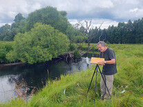 Příprava na malování Teplé Vltavy