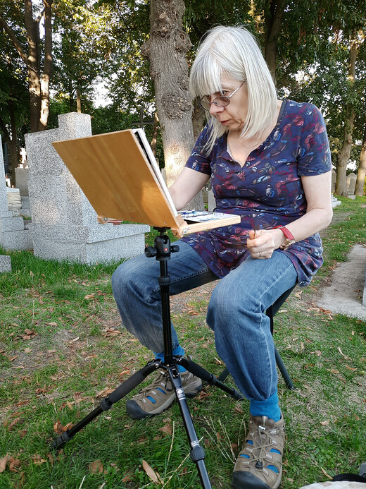 Malování kostela v Noutonicích