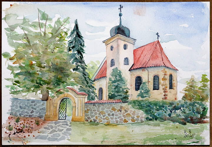 Obrázek kostela na Levém Hradci