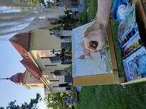 Malování kostela v Noutonicích