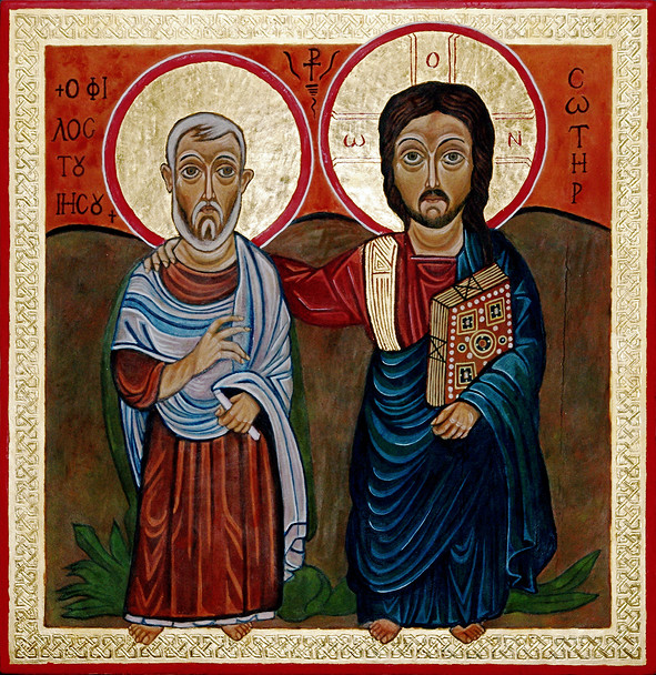 Ikona Ježíš a jeho přítel 35x36cm