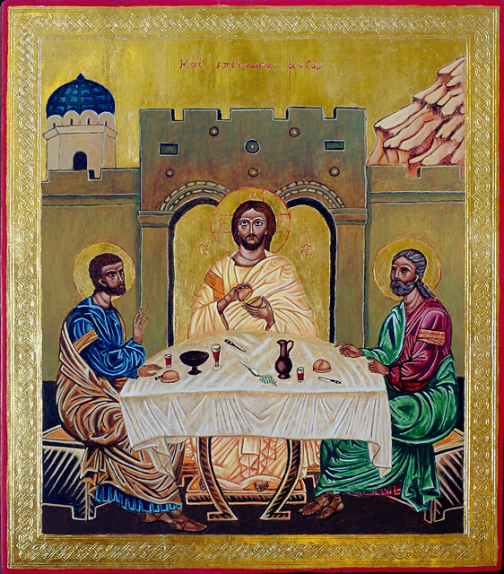 Ikona Ježíš v Emausích. 35x40cm