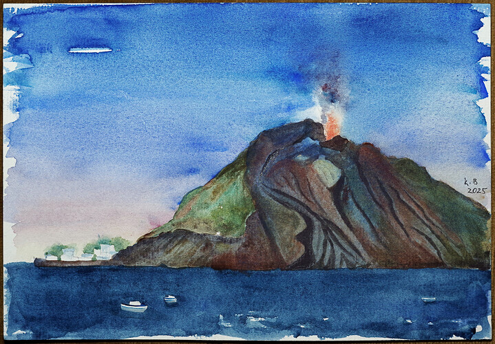 Stromboli večer z lodě