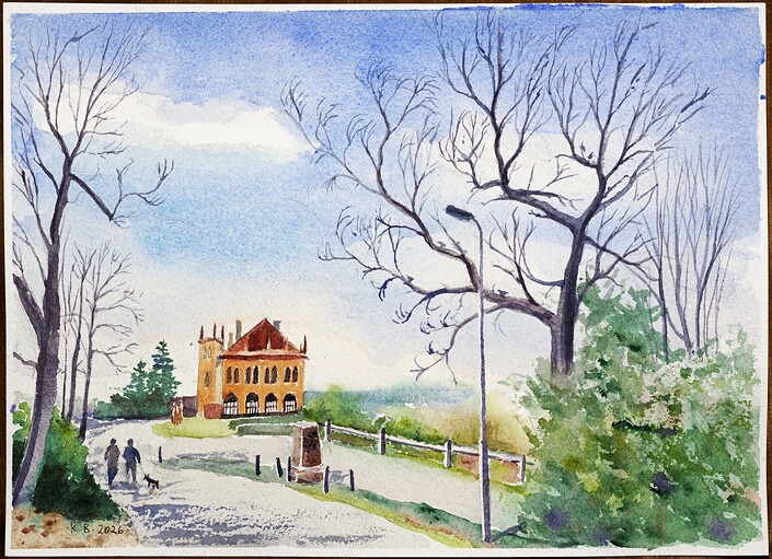 Letohrádek a pomník silnice ve Stromovce