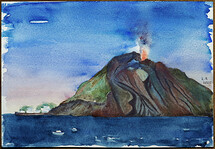 Stromboli večer z lodě