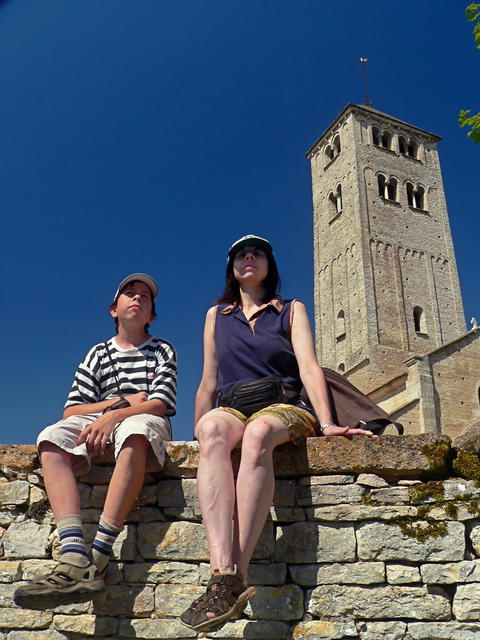 In front of the church in Chapaize