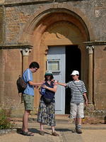 Drinking in front of the church