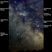 Mlhoviny a hvězdokupy na cestě ke středu Galaxie