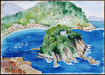 Obrázek ostrova v San Sebastianu